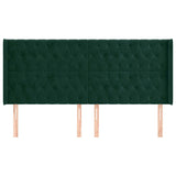 Vidaxl hoofdbord met randen 203x16x118 128 cm fluweel donkergroen
