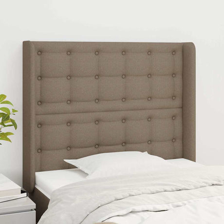 Vidaxl hoofdbord met randen 83x16x118 128 cm stof taupe