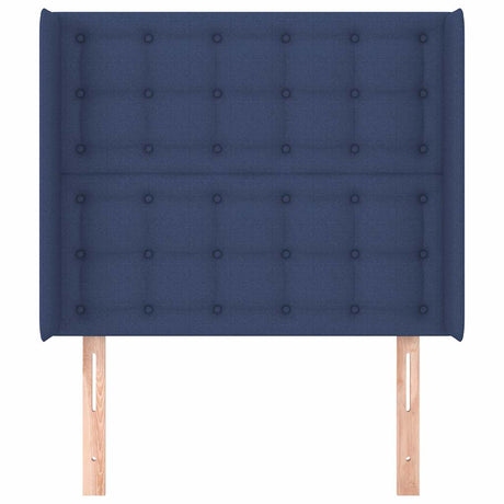 Vidaxl hoofdbord met randen 83x16x118 128 cm stof blauw