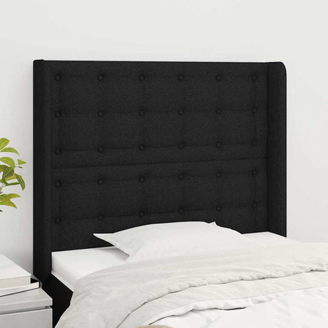 Vidaxl hoofdbord met randen 93x16x118 128 cm stof zwart