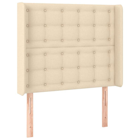 Vidaxl hoofdbord met randen 103x16x118 128 cm stof crèmekleurig