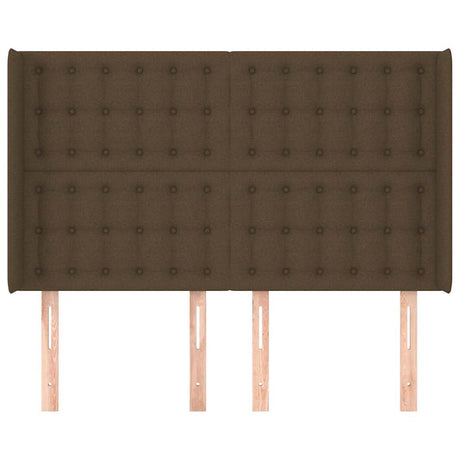 Vidaxl hoofdbord met randen 147x16x118 128 cm stof donkerbruin