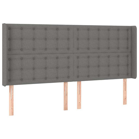 Vidaxl hoofdbord met randen 163x16x118 128 cm stof donkergrijs