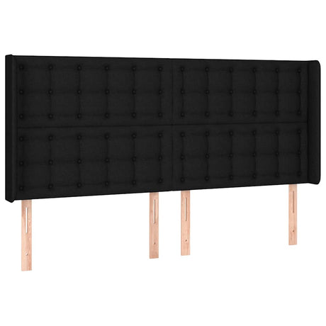 Vidaxl hoofdbord met randen 183x16x118 128 cm stof zwart