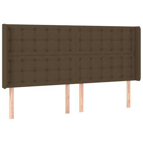 Vidaxl hoofdbord met randen 183x16x118 128 cm stof donkerbruin