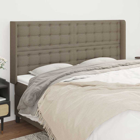 Vidaxl hoofdbord met randen 183x16x118 128 cm stof taupe