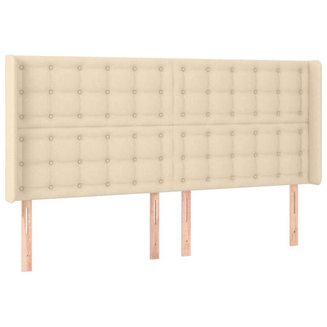 Vidaxl hoofdbord met randen 183x16x118 128 cm stof crèmekleurig