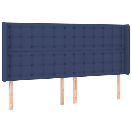 Vidaxl hoofdbord met randen 183x16x118 128 cm stof blauw