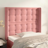 Vidaxl hoofdbord met randen 93x16x118 128 cm fluweel roze
