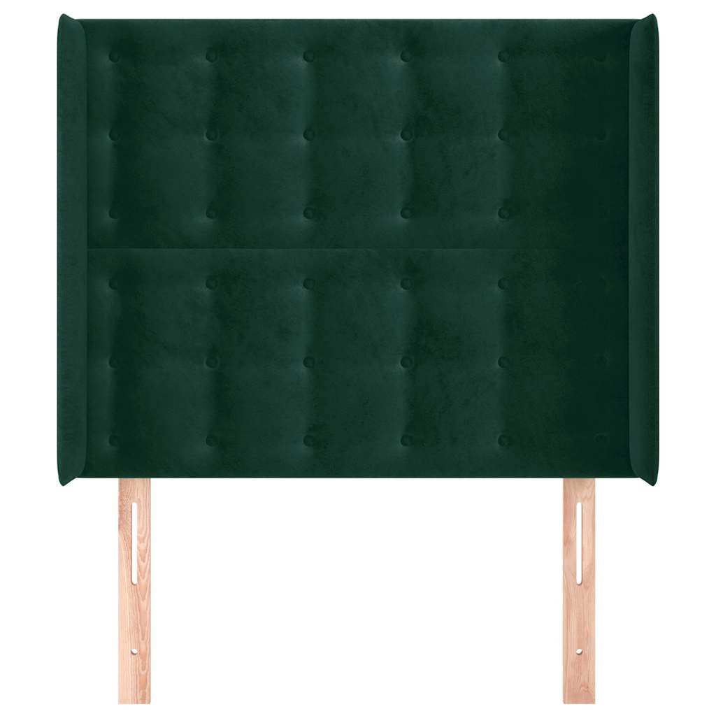 Vidaxl hoofdbord met randen 103x16x118 128 cm fluweel donkergroen