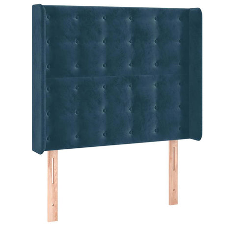 Vidaxl hoofdbord met randen 103x16x118 128 cm fluweel donkerblauw