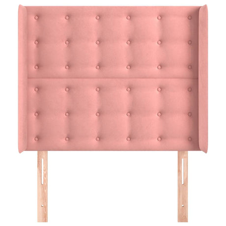 Vidaxl hoofdbord met randen 103x16x118 128 cm fluweel roze