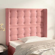 Vidaxl hoofdbord met randen 103x16x118 128 cm fluweel roze
