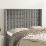 Vidaxl hoofdbord met randen 147x16x118 128 cm fluweel lichtgrijs