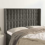 Vidaxl hoofdbord met randen 147x16x118 128 cm fluweel donkergrijs