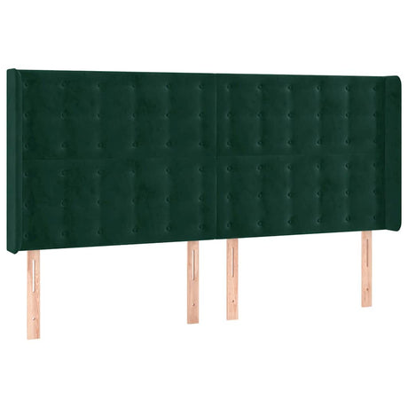 Vidaxl hoofdbord met randen 163x16x118 128 cm fluweel donkergroen