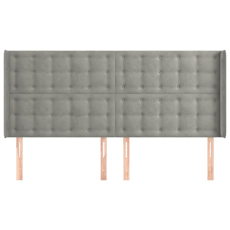 Vidaxl hoofdbord met randen 183x16x118 128 cm fluweel lichtgrijs