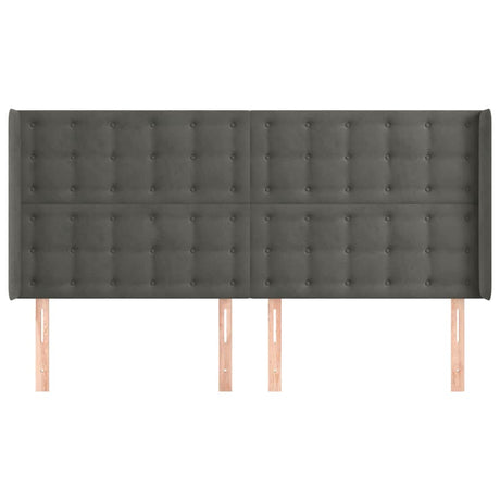 Vidaxl hoofdbord met randen 183x16x118 128 cm fluweel donkergrijs