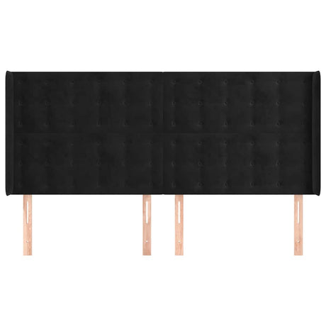 Vidaxl hoofdbord met randen 183x16x118 128 cm fluweel zwart