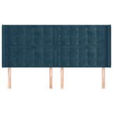 Vidaxl hoofdbord met randen 183x16x118 128 cm fluweel donkerblauw
