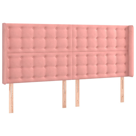 Vidaxl hoofdbord met randen 183x16x118 128 cm fluweel roze