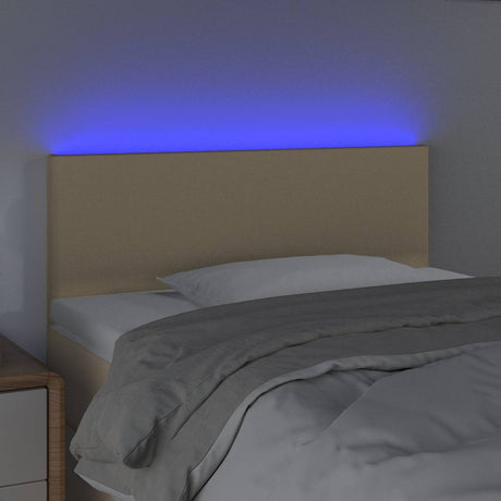 Vidaxl hoofdbord led 80x5x78 88 cm stof crèmekleurig
