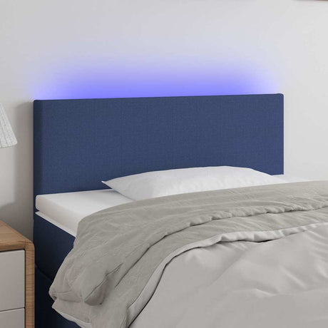 Vidaxl hoofdbord led 80x5x78 88 cm stof blauw