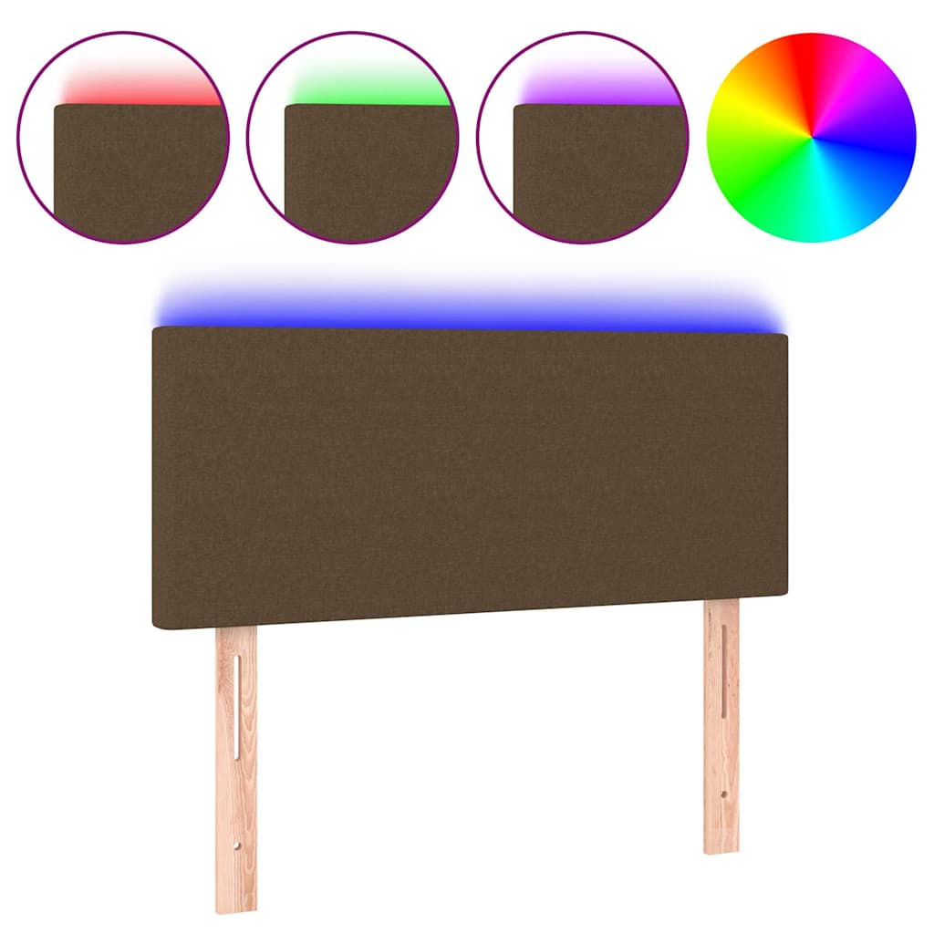 Vidaxl hoofdbord led 90x5x78 88 cm stof donkerbruin