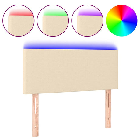 Vidaxl hoofdbord led 90x5x78 88 cm stof crèmekleurig