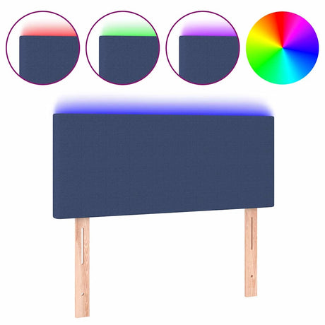 Vidaxl hoofdbord led 100x5x78 88 cm stof blauw