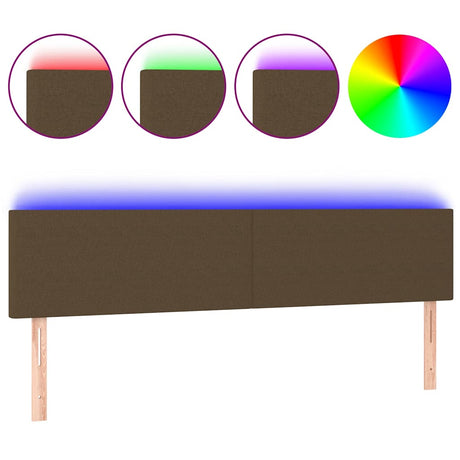 Vidaxl hoofdbord led 180x5x78 88 cm stof donkerbruin