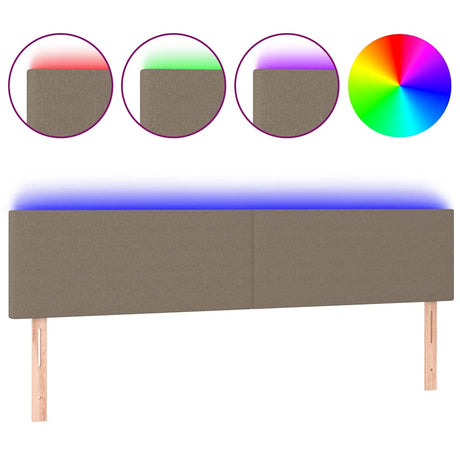 Vidaxl hoofdbord led 180x5x78 88 cm stof taupe