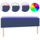 Vidaxl hoofdbord led 200x5x78 88 cm stof blauw