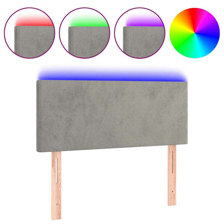 Vidaxl hoofdbord led 80x5x78 88 cm fluweel lichtgrijs