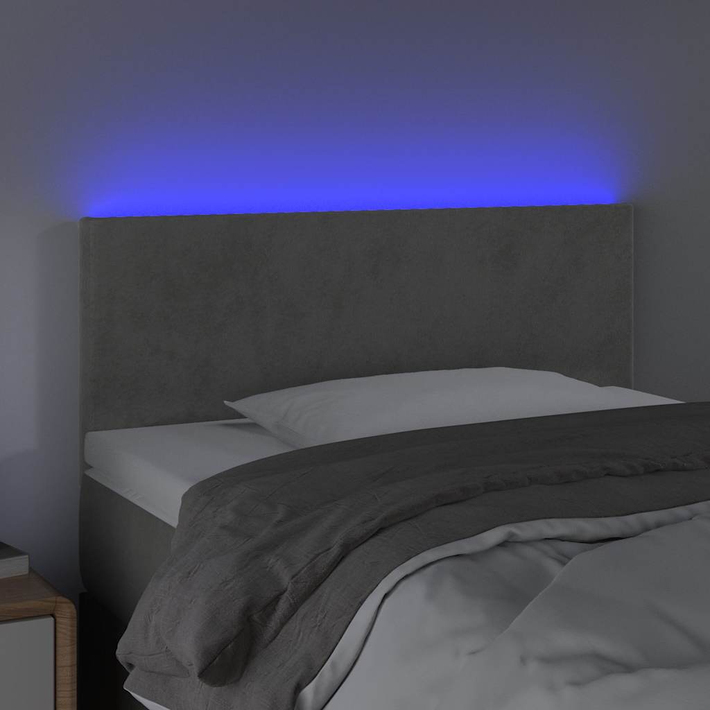 Vidaxl hoofdbord led 80x5x78 88 cm fluweel lichtgrijs