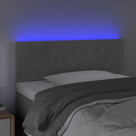 Vidaxl hoofdbord led 80x5x78 88 cm fluweel lichtgrijs