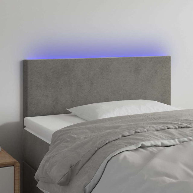 Vidaxl hoofdbord led 80x5x78 88 cm fluweel lichtgrijs