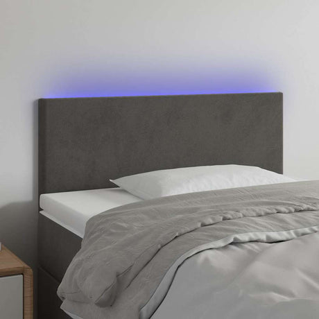 Vidaxl hoofdbord led 80x5x78 88 cm fluweel donkergrijs