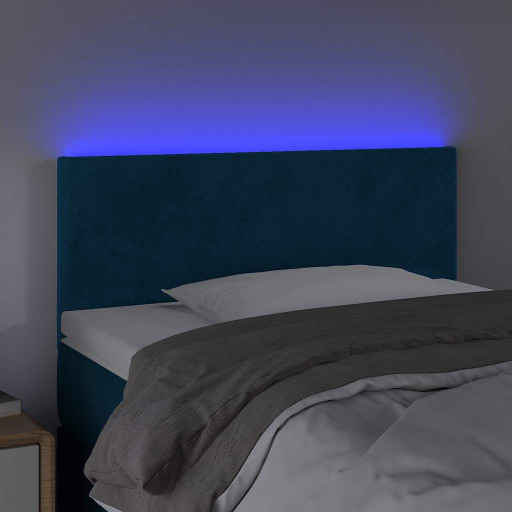Vidaxl hoofdbord led 80x5x78 88 cm fluweel donkerblauw