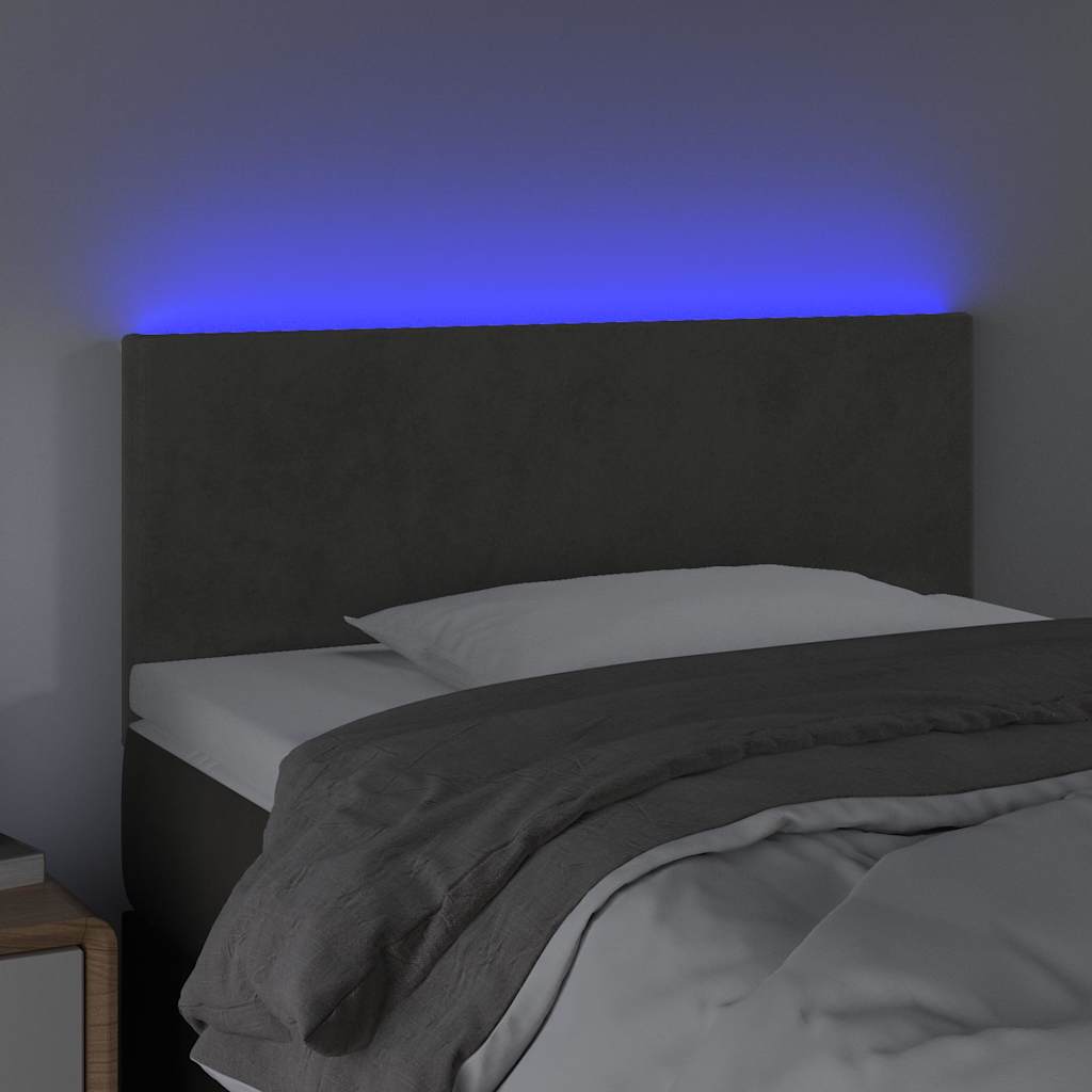 Vidaxl hoofdbord led 90x5x78 88 cm fluweel donkergrijs