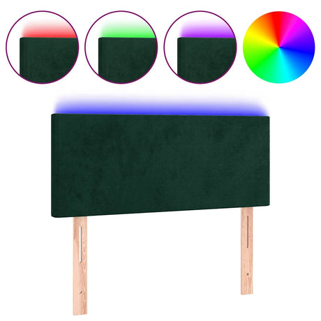 Vidaxl hoofdbord led 90x5x78 88 cm fluweel donkergroen