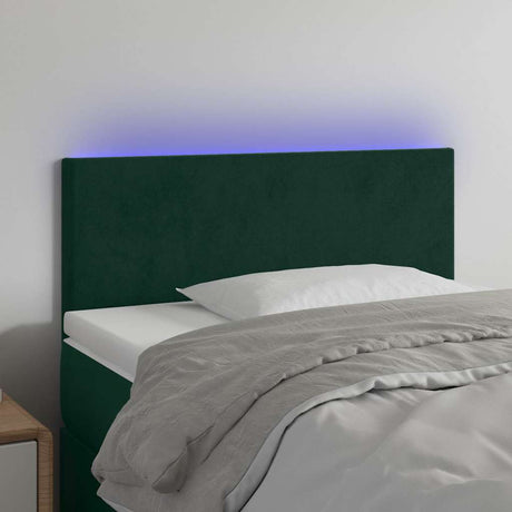 Vidaxl hoofdbord led 90x5x78 88 cm fluweel donkergroen