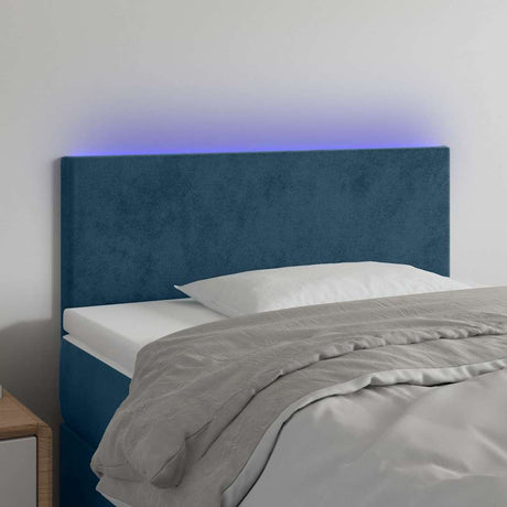 Vidaxl hoofdbord led 90x5x78 88 cm fluweel donkerblauw