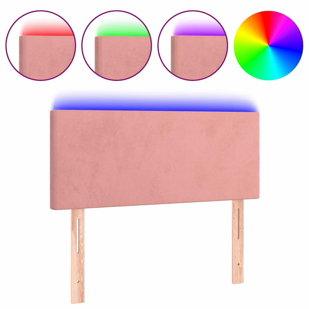 Vidaxl hoofdbord led 90x5x78 88 cm fluweel roze