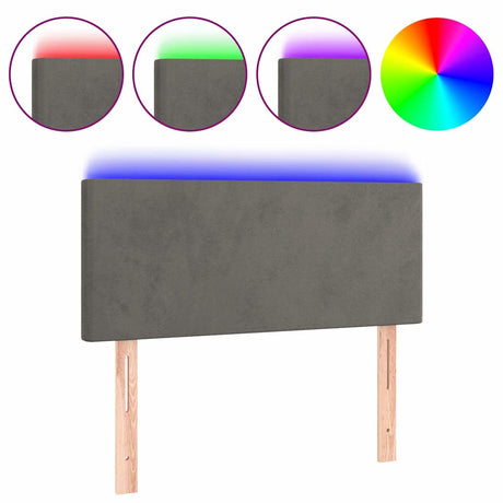 Vidaxl hoofdbord led 100x5x78 88 cm fluweel donkergrijs