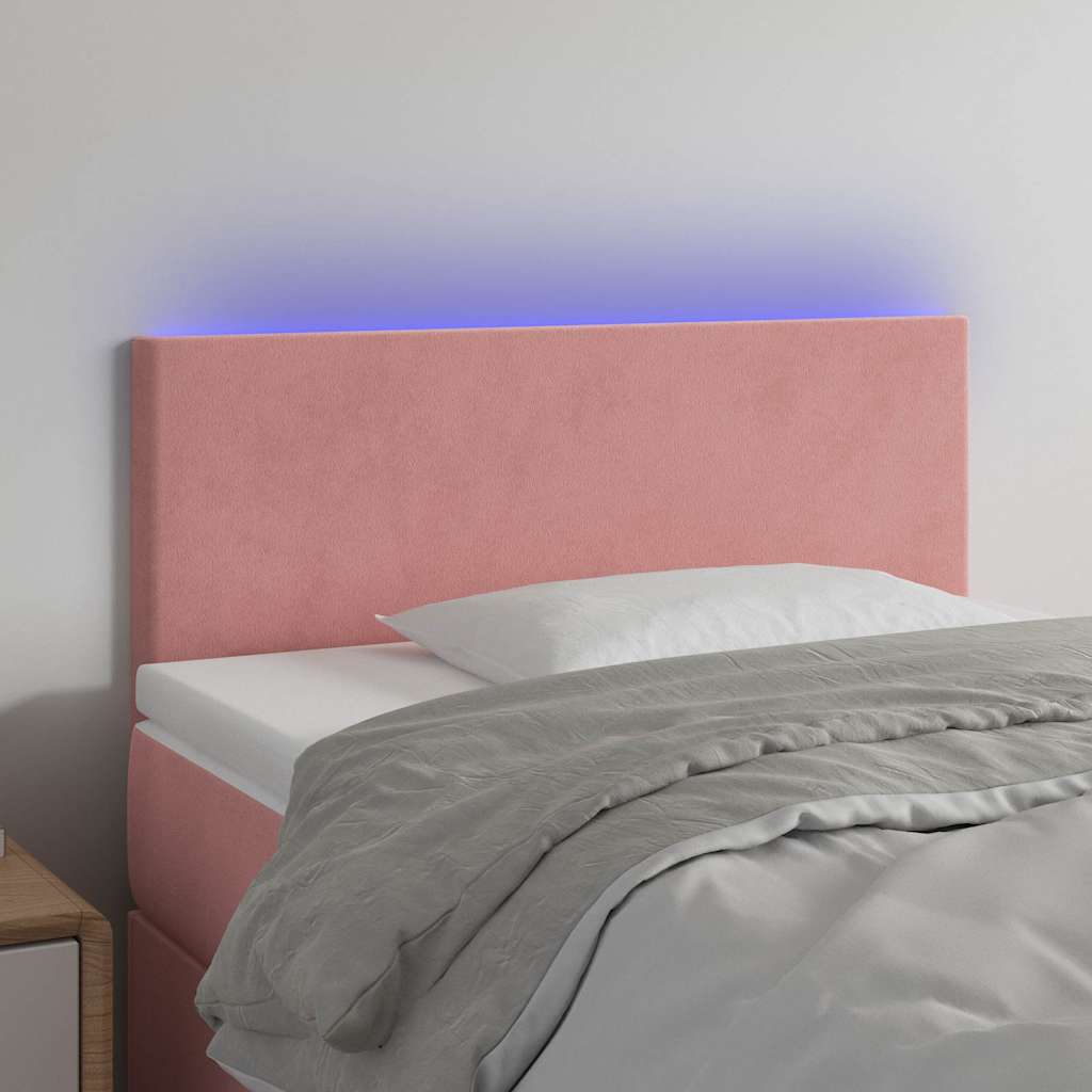 Vidaxl hoofdbord led 100x5x78 88 cm fluweel roze