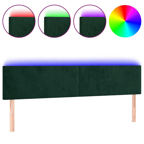 Vidaxl hoofdbord led 160x5x78 88 cm fluweel donkergroen