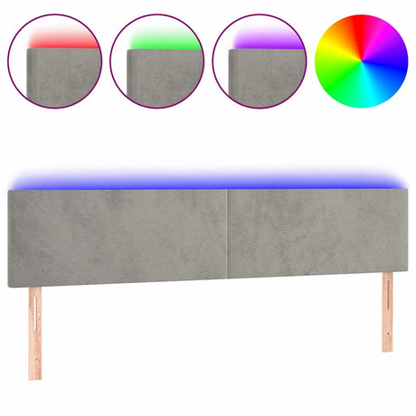 Vidaxl hoofdbord led 180x5x78 88 cm fluweel lichtgrijs