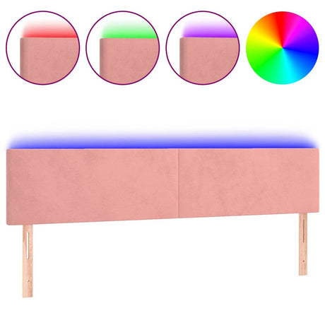 Vidaxl hoofdbord led 180x5x78 88 cm fluweel roze