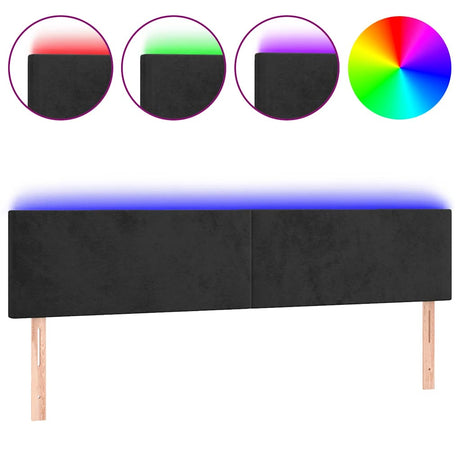 Vidaxl hoofdbord led 200x5x78 88 cm fluweel zwart